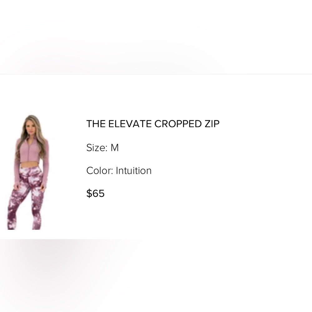Balance Athletica The Elevate Cropped Zip - size M - color Intution